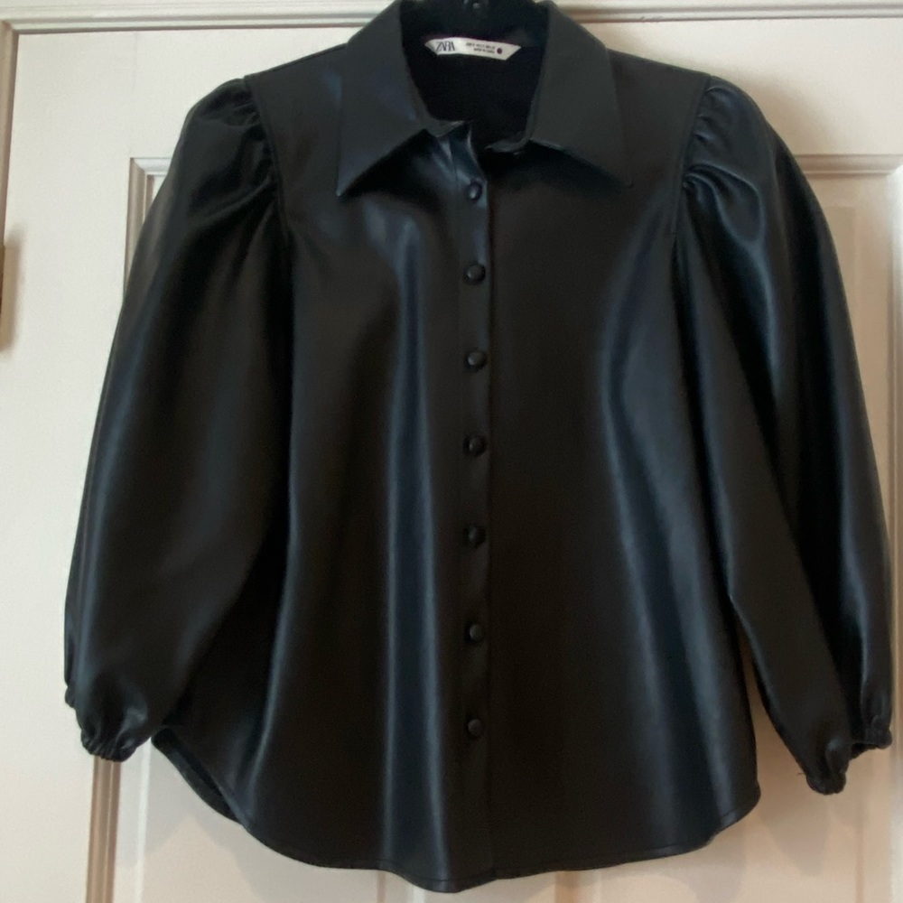 ZARA FAUX LEATHER TOP